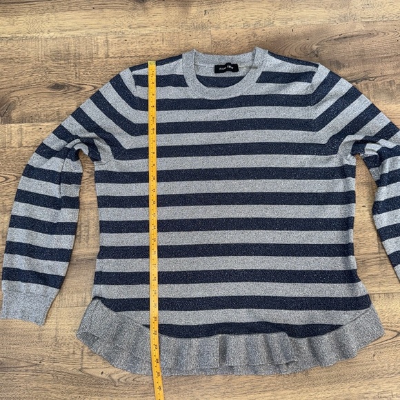 IVANKA TRUMP Silver and blue Striped Crew Neck Sweater - Picture 3 of 6